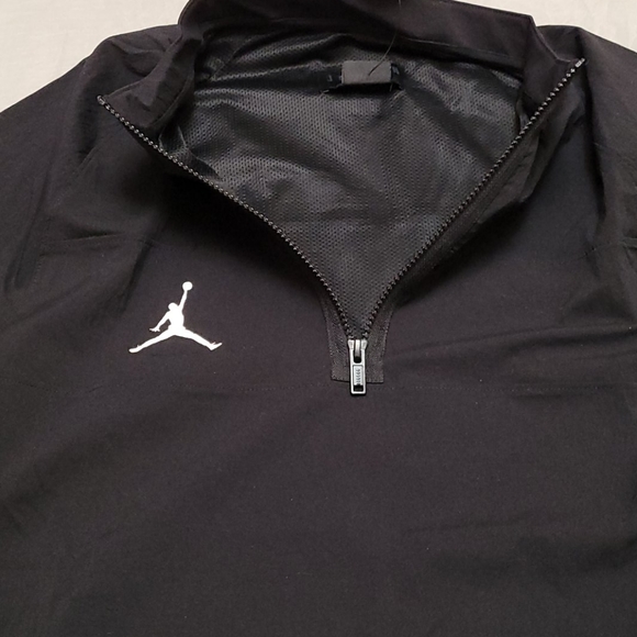 Jordan NIKE Dry Woven Short Sleeve Hot Jacket Men's Medium Black 2 hand pockets - Picture 9 of 14